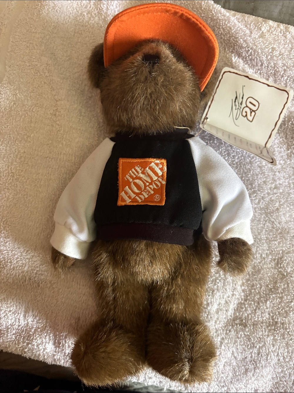 Boyds Bears Brown Plush Bear in Black & White Jacket with Orange Hat